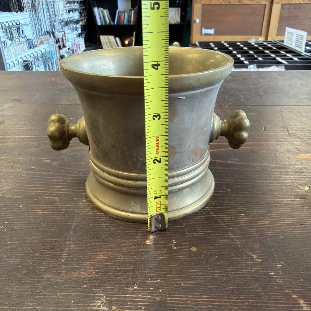 Antique Solid Brass Apothecary Mortar - 3.75